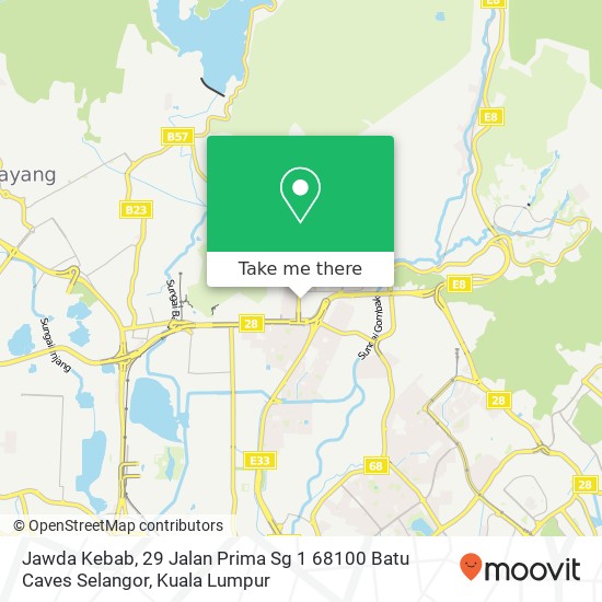 Peta Jawda Kebab, 29 Jalan Prima Sg 1 68100 Batu Caves Selangor