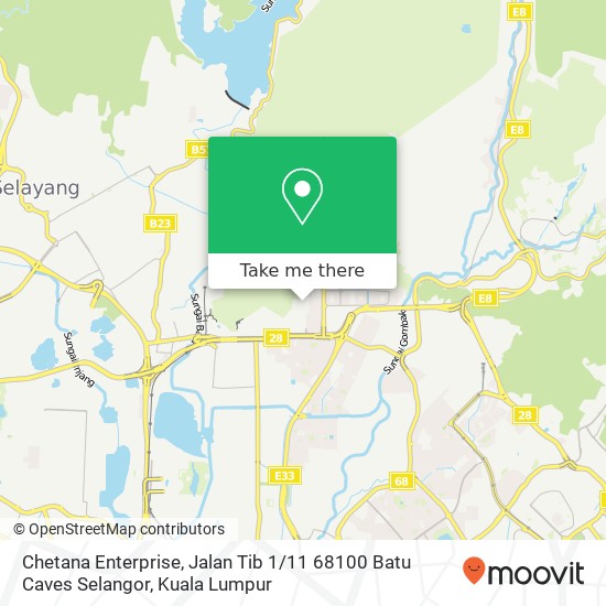 Peta Chetana Enterprise, Jalan Tib 1 / 11 68100 Batu Caves Selangor