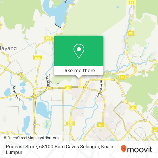 Peta Prideast Store, 68100 Batu Caves Selangor