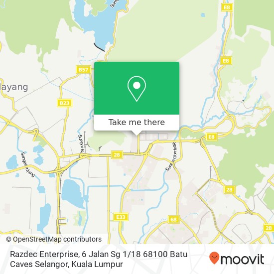 Razdec Enterprise, 6 Jalan Sg 1 / 18 68100 Batu Caves Selangor map