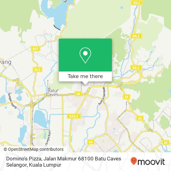 Peta Domino's Pizza, Jalan Makmur 68100 Batu Caves Selangor