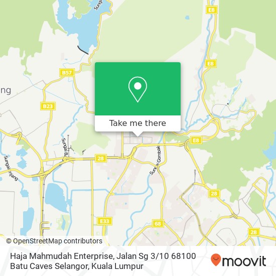 Peta Haja Mahmudah Enterprise, Jalan Sg 3 / 10 68100 Batu Caves Selangor