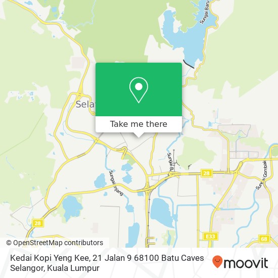 Peta Kedai Kopi Yeng Kee, 21 Jalan 9 68100 Batu Caves Selangor