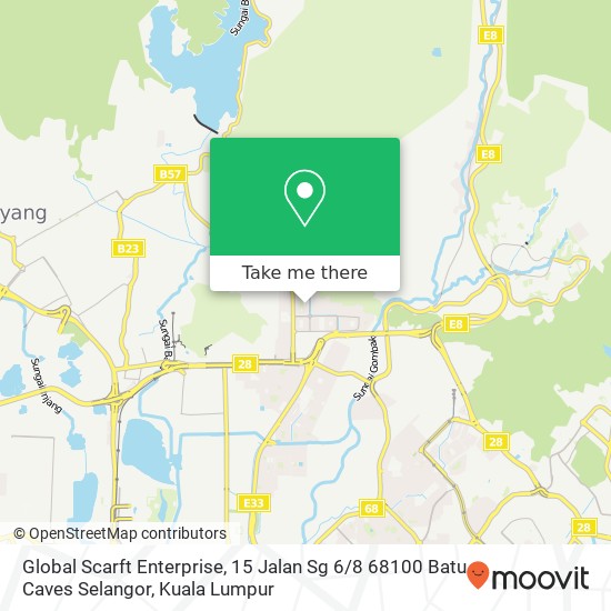 Peta Global Scarft Enterprise, 15 Jalan Sg 6 / 8 68100 Batu Caves Selangor