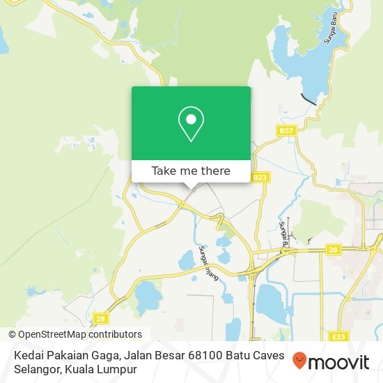 Peta Kedai Pakaian Gaga, Jalan Besar 68100 Batu Caves Selangor