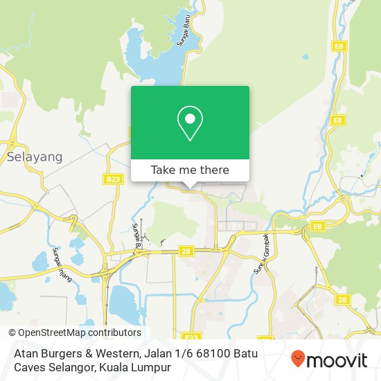 Peta Atan Burgers & Western, Jalan 1 / 6 68100 Batu Caves Selangor