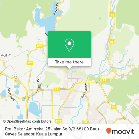 Peta Roti Bakor Amirreka, 25 Jalan Sg 9 / 2 68100 Batu Caves Selangor