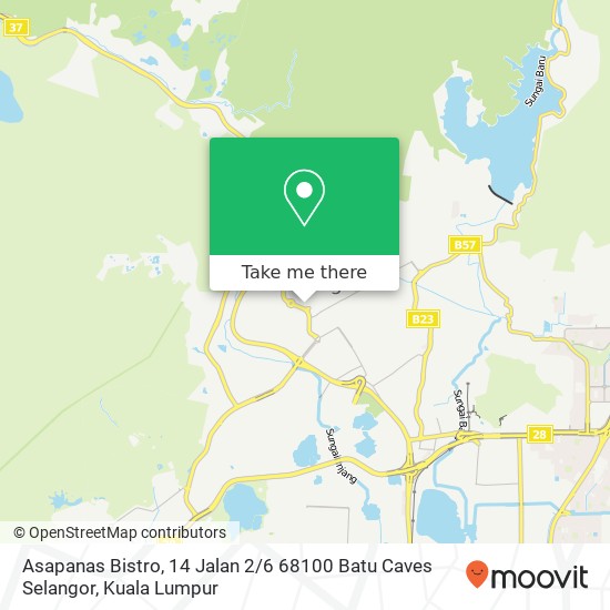 Peta Asapanas Bistro, 14 Jalan 2 / 6 68100 Batu Caves Selangor