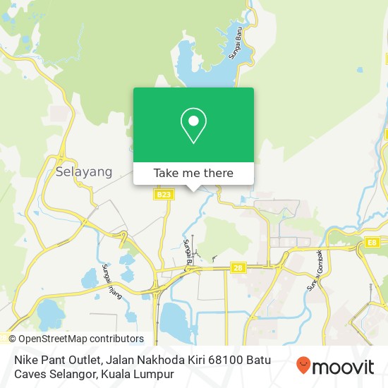 Peta Nike Pant Outlet, Jalan Nakhoda Kiri 68100 Batu Caves Selangor