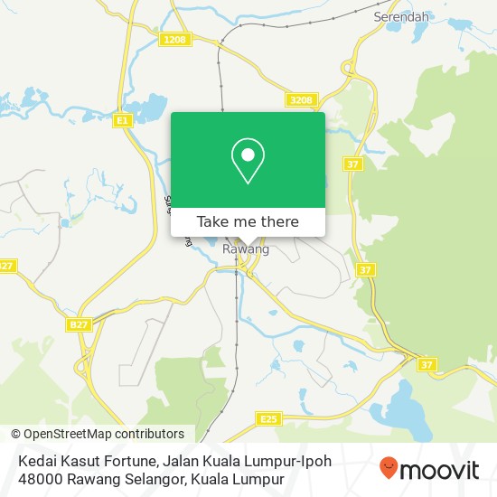 Peta Kedai Kasut Fortune, Jalan Kuala Lumpur-Ipoh 48000 Rawang Selangor