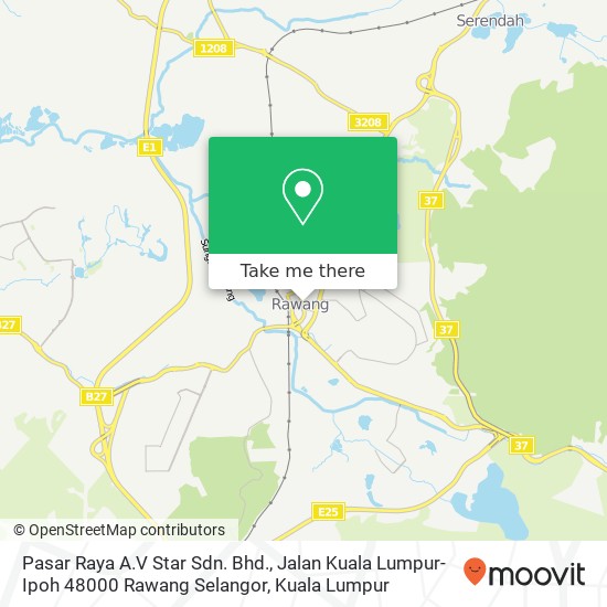 Pasar Raya A.V Star Sdn. Bhd., Jalan Kuala Lumpur-Ipoh 48000 Rawang Selangor map