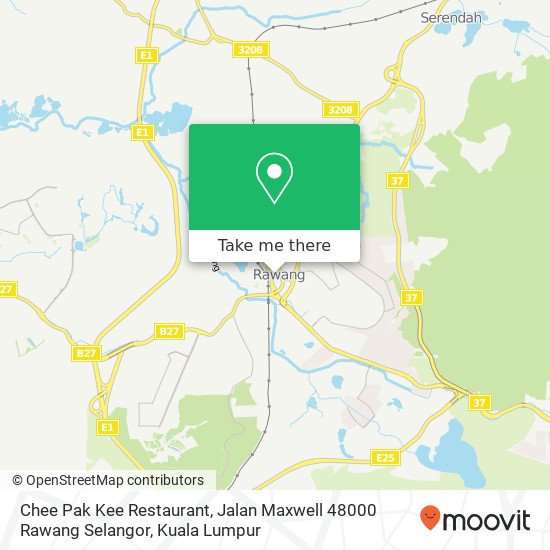 Peta Chee Pak Kee Restaurant, Jalan Maxwell 48000 Rawang Selangor