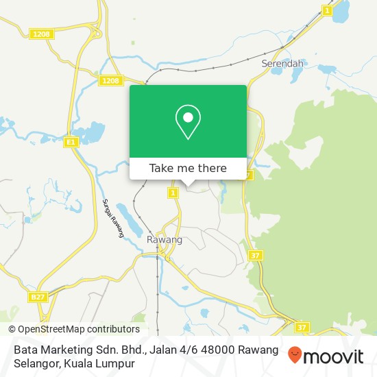 Bata Marketing Sdn. Bhd., Jalan 4 / 6 48000 Rawang Selangor map