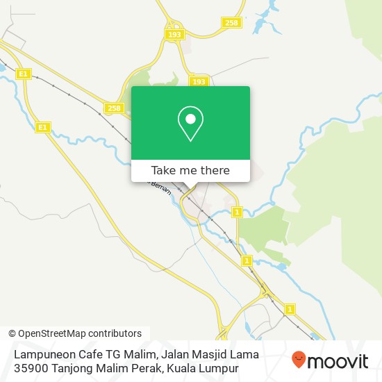 Peta Lampuneon Cafe TG Malim, Jalan Masjid Lama 35900 Tanjong Malim Perak