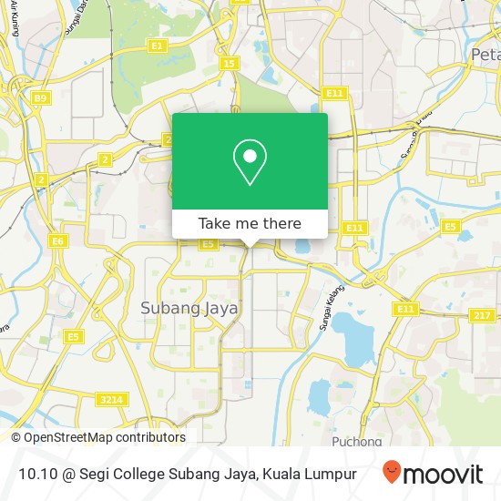 10.10 @ Segi College Subang Jaya map