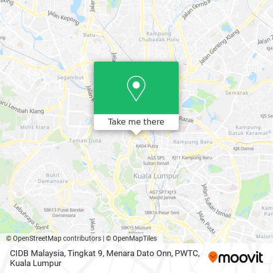 CIDB Malaysia, Tingkat 9, Menara Dato Onn, PWTC map