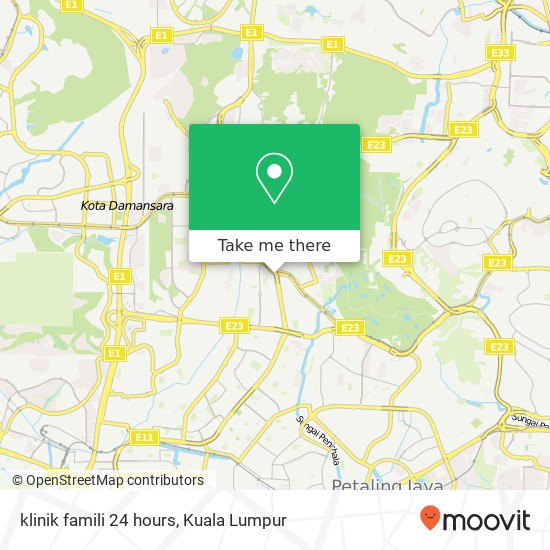 klinik famili 24 hours map