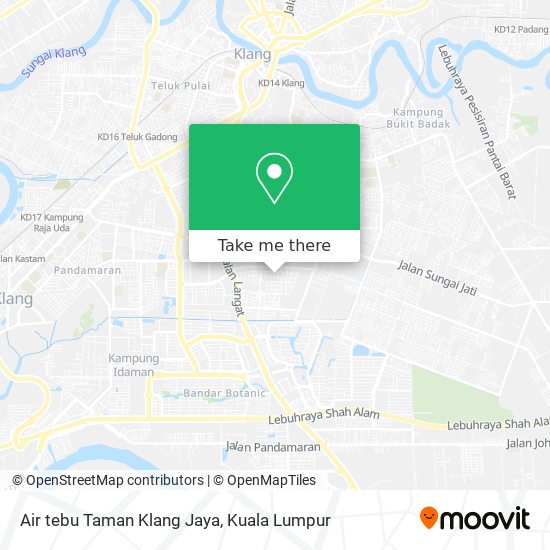 Peta Air tebu Taman Klang Jaya