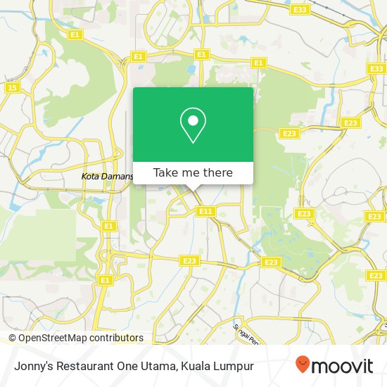 Jonny's Restaurant One Utama map