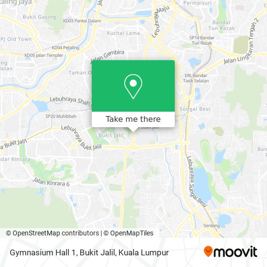 Gymnasium Hall 1, Bukit Jalil map