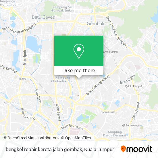 Peta bengkel repair kereta jalan gombak