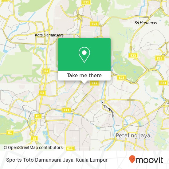 Peta Sports Toto Damansara Jaya