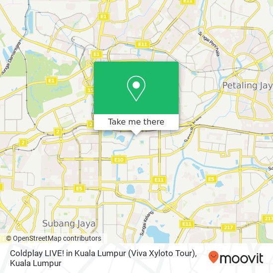 Coldplay LIVE! in Kuala Lumpur (Viva Xyloto Tour) map