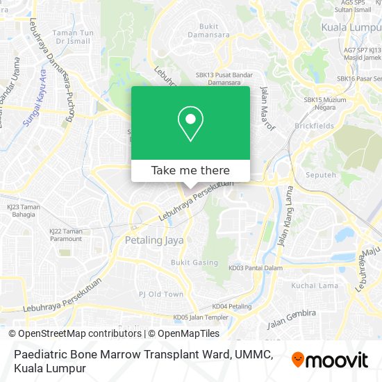 Paediatric Bone Marrow Transplant Ward, UMMC map