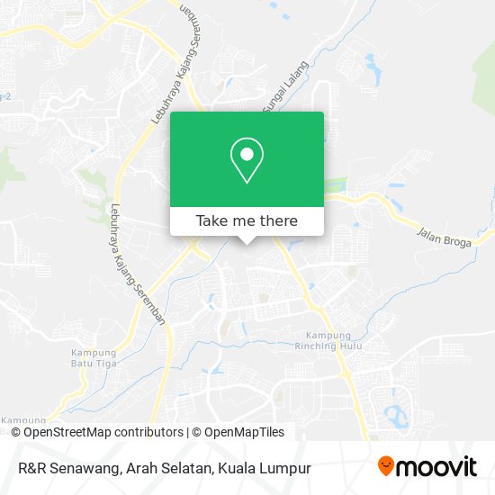 Peta R&R Senawang, Arah Selatan