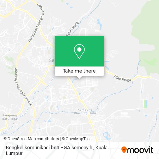 Peta Bengkel komunikasi bn4 PGA semenyih.