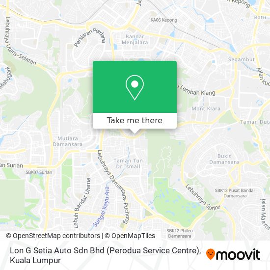 Peta Lon G Setia Auto Sdn Bhd (Perodua Service Centre)