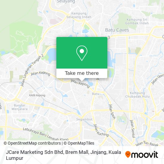 JCare Marketing Sdn Bhd, Brem Mall, Jinjang map