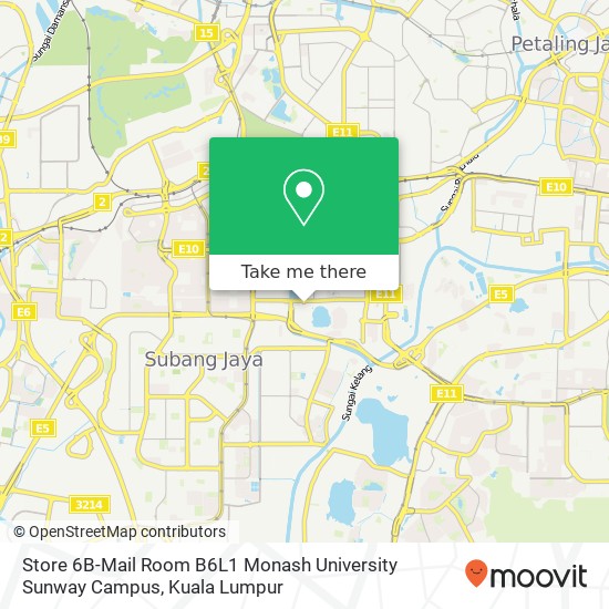 Store 6B-Mail Room B6L1 Monash University Sunway Campus map
