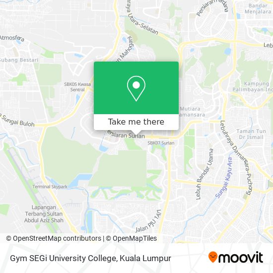 Gym SEGi University College map