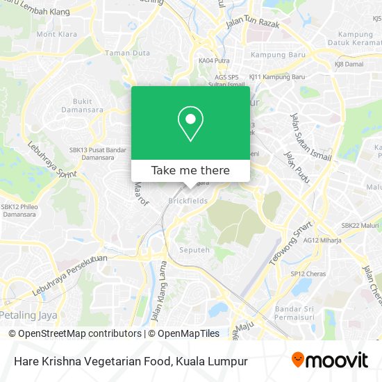 Hare Krishna Vegetarian Food map
