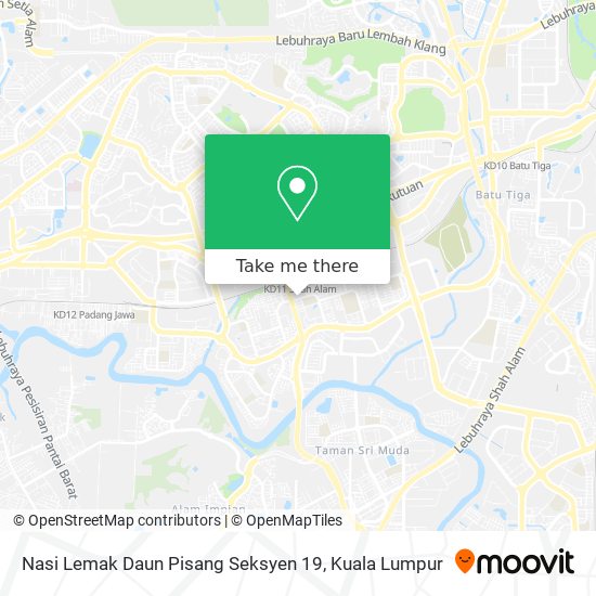 Nasi Lemak Daun Pisang Seksyen 19 map