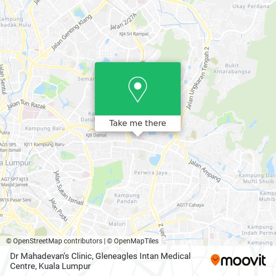 Peta Dr Mahadevan's Clinic, Gleneagles Intan Medical Centre