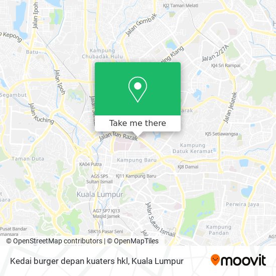 Kedai burger depan kuaters hkl map