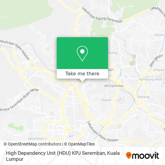 High Dependency Unit (HDU) KPJ Seremban map