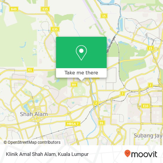 Klinik Amal Shah Alam map