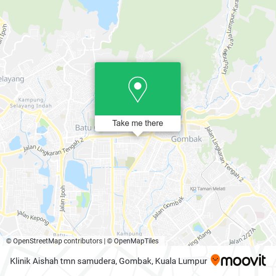 Peta Klinik Aishah tmn samudera, Gombak