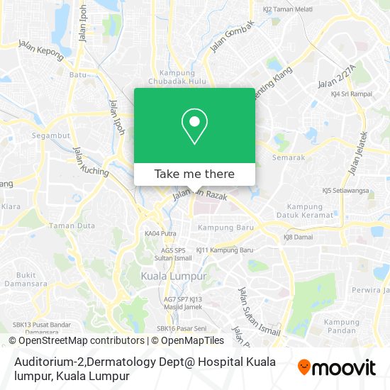 Auditorium-2,Dermatology Dept@ Hospital Kuala lumpur map