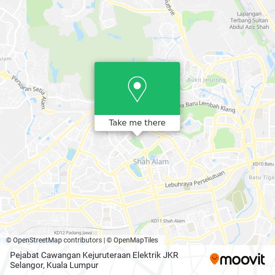 Peta Pejabat Cawangan Kejuruteraan Elektrik JKR Selangor