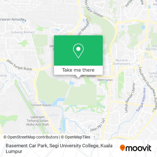 Basement Car Park, Segi University College map