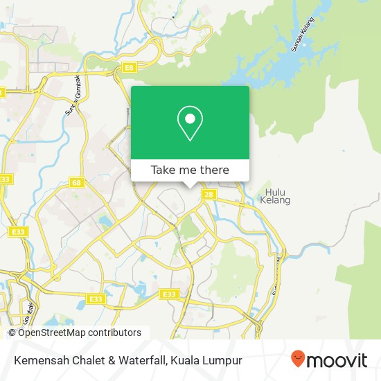 Kemensah Chalet & Waterfall map