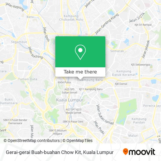 Peta Gerai-gerai Buah-buahan Chow Kit