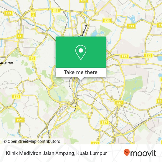 Peta Klinik Mediviron Jalan Ampang