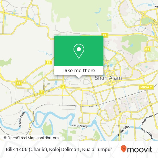 Bilik 1406 (Charlie), Kolej Delima 1 map