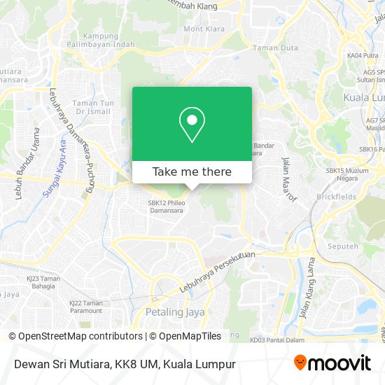 Dewan Sri Mutiara, KK8 UM map