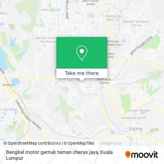 Bengkel motor gemuk taman cheras jaya map